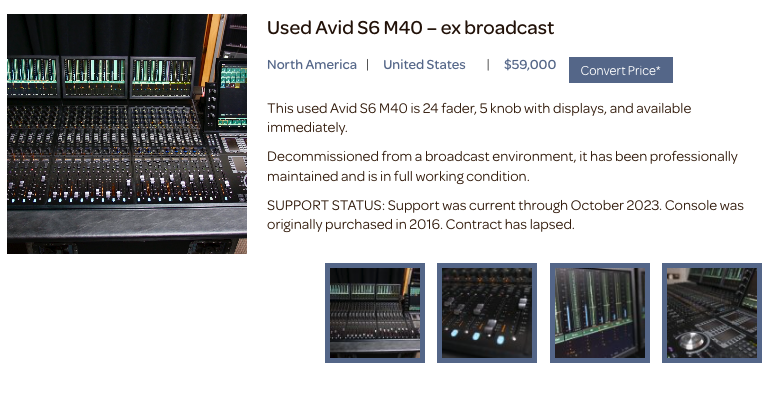 support for Avid s6